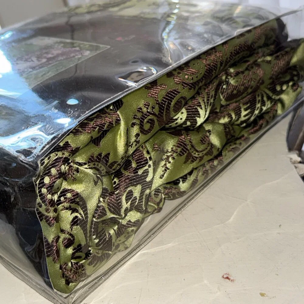 New Baby Bella Maya TODDLER CAR SEAT COVER Green Brown Jacquard Tapestry Satin